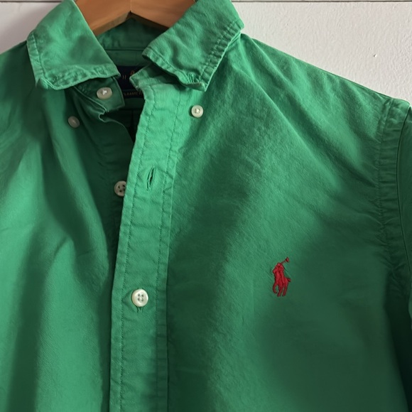 Ralph Lauren Men's Green Classic Fit Button Down Cotton Polo Shirt XS - Picture 2 of 5